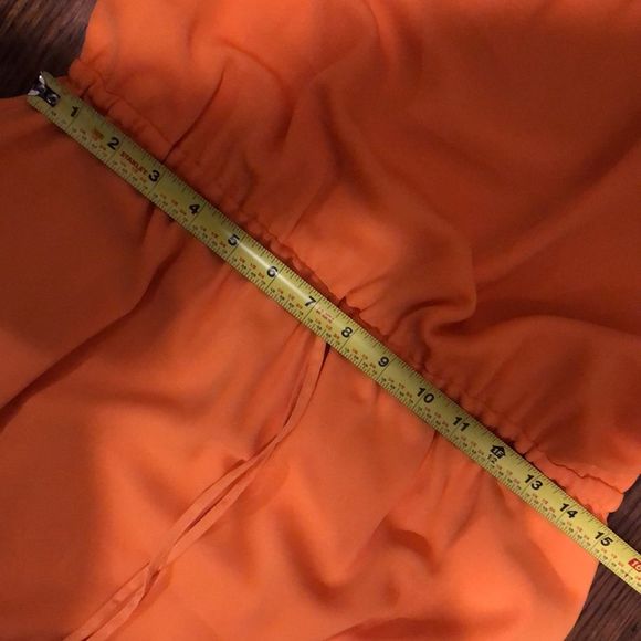 BANANA REPUBLIC Tangerine Sleeveless Cinched Waist Flowy Midi Dress NWOT Size 10 - Picture 14 of 15